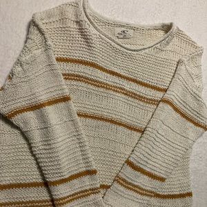 O’NIEL Knit Cream and Orange Striped Long sleeve Shirt